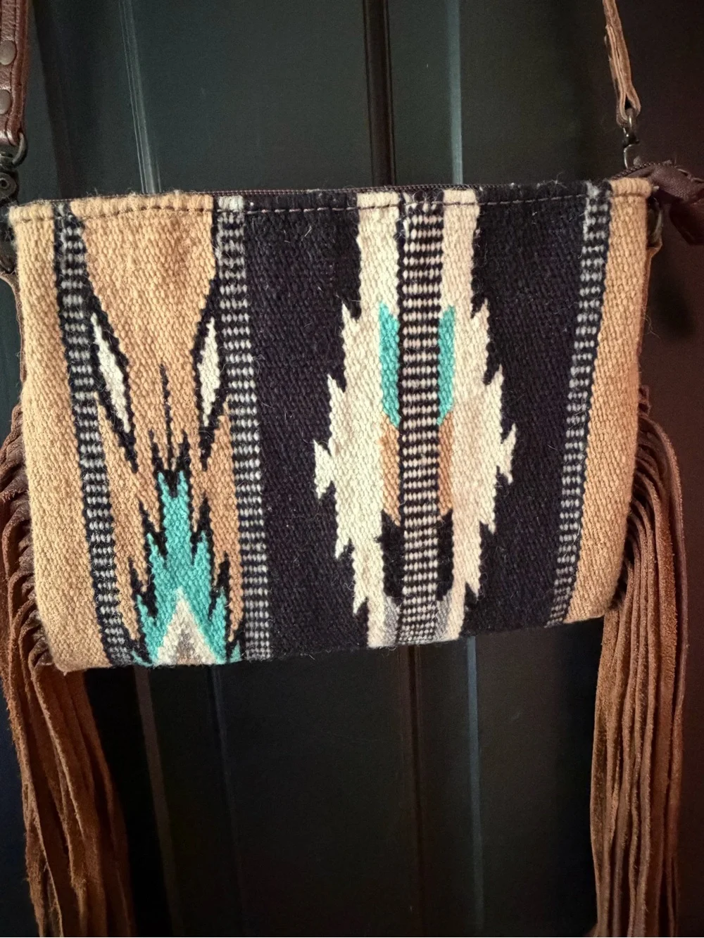 American Darling Saddle Blanket Crossbody with Fringe - Picture 4 of 4